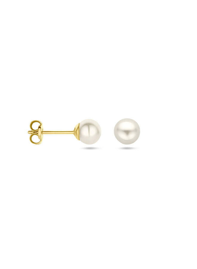 14 Karaat Gouden Parel Oorknoppen Maxi 5.5mm van Just Franky