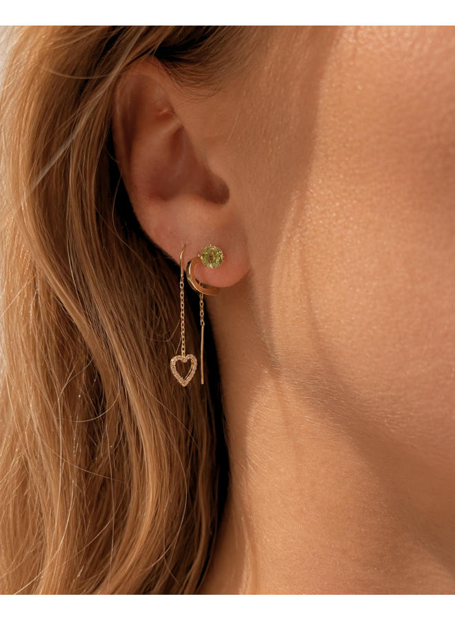 14 Karaat Gouden Love Earring Hart Oorringen 12mm van Just Franky