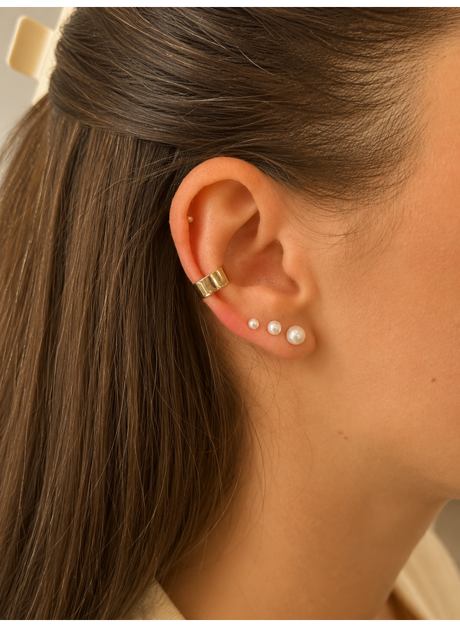 14 Karaat Gouden Parel Oorknoppen Maxi 5.5mm van Just Franky