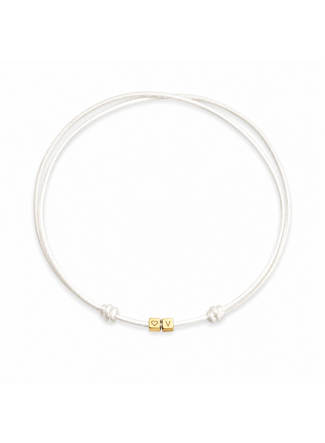 Cube Satijnkoord Ketting 2 cubes 14K Goud