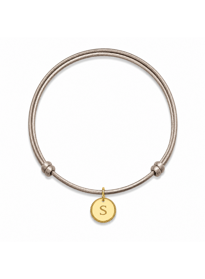 Vintage Satijnkoord Ketting met Munt Mini bedel 14K Goud