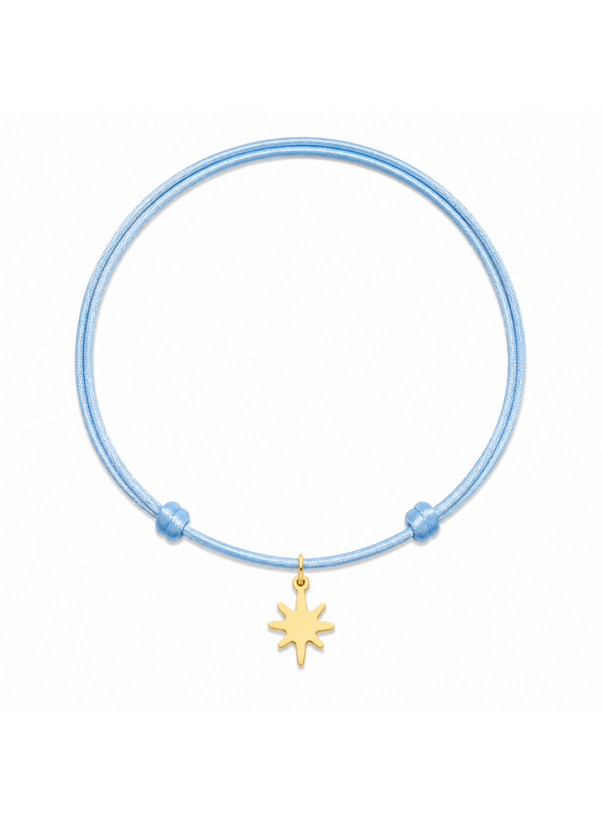 Charm Satijnkoord Ketting Universe Ster Bedel 14K Goud