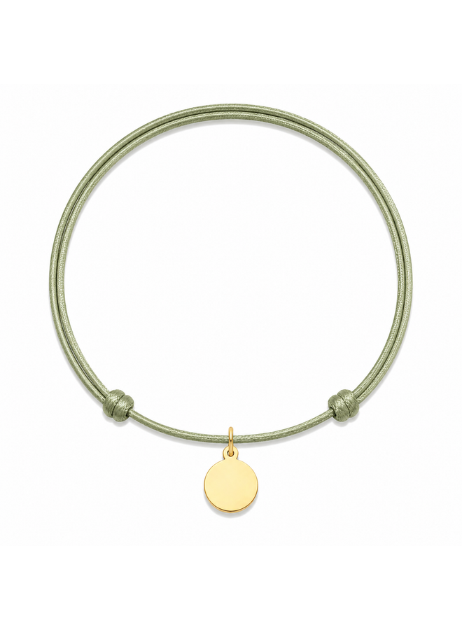 Charm Satijnkoord Ketting met Munt bedel 14K Goud