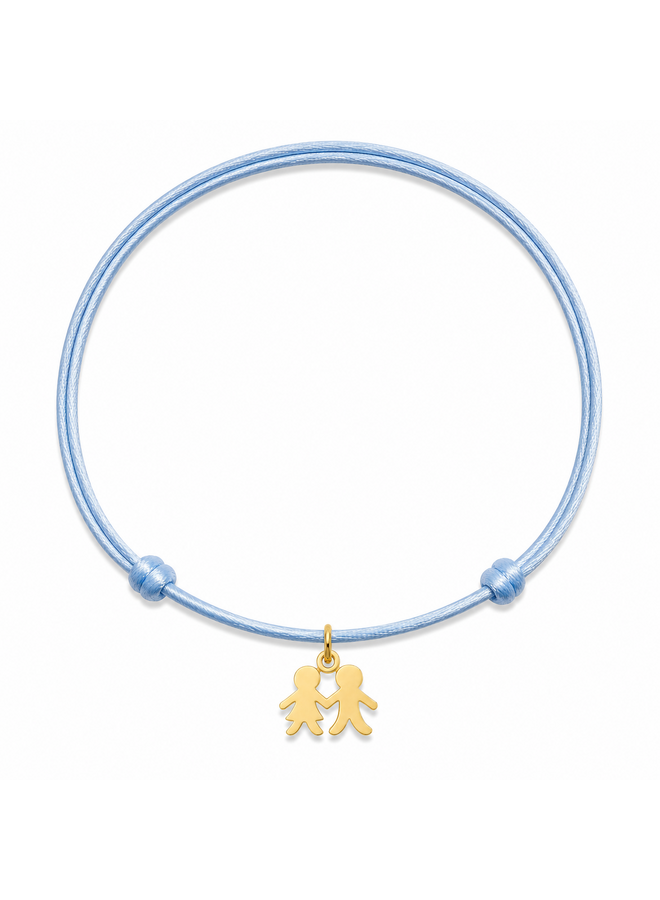 Charm Satijnkoord Ketting met Connected bedel 14K Goud