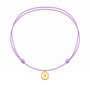 Tag Satijnkoord Ketting Bullet Bedel 14K Goud