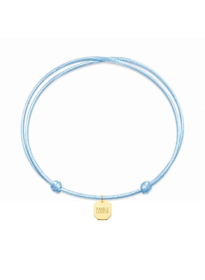 Tag Satijnkoord Ketting Bedel 14K Goud