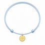 Identity Satijnkoord Ketting met Circle Perforated Mini 4 Letters bedel 14K Goud