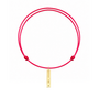 Identity Satijnkoord Ketting met Vertical Bar Perforated bedel 14K Goud