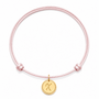 Identity Satijnkoord Ketting met Circle Perforated Maxi bedel 14K Goud