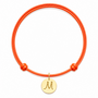 Identity Satijnkoord Ketting met Circle Maxi bedel 14K Goud