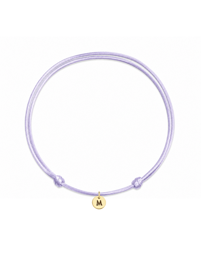 Coin Satijnkoord Ketting met Coin Mini bedel 14K Goud