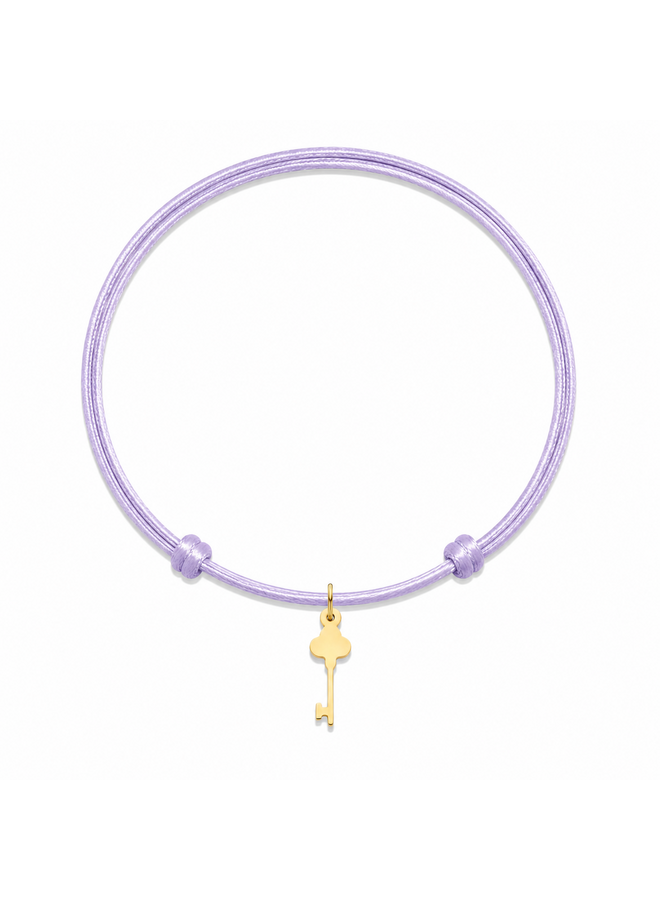 Charm Satijnkoord Ketting met sleutel bedel 14K Goud