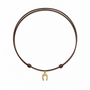 Charm Satijnkoord Ketting met Hoefijzer Bedel 14K Goud