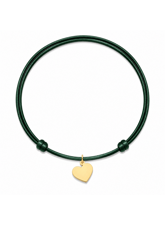 Charm Satijnkoord Ketting Hart 14K Goud