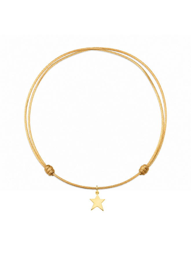 Charm Satijnkoord Ketting met ster bedel 14K Goud
