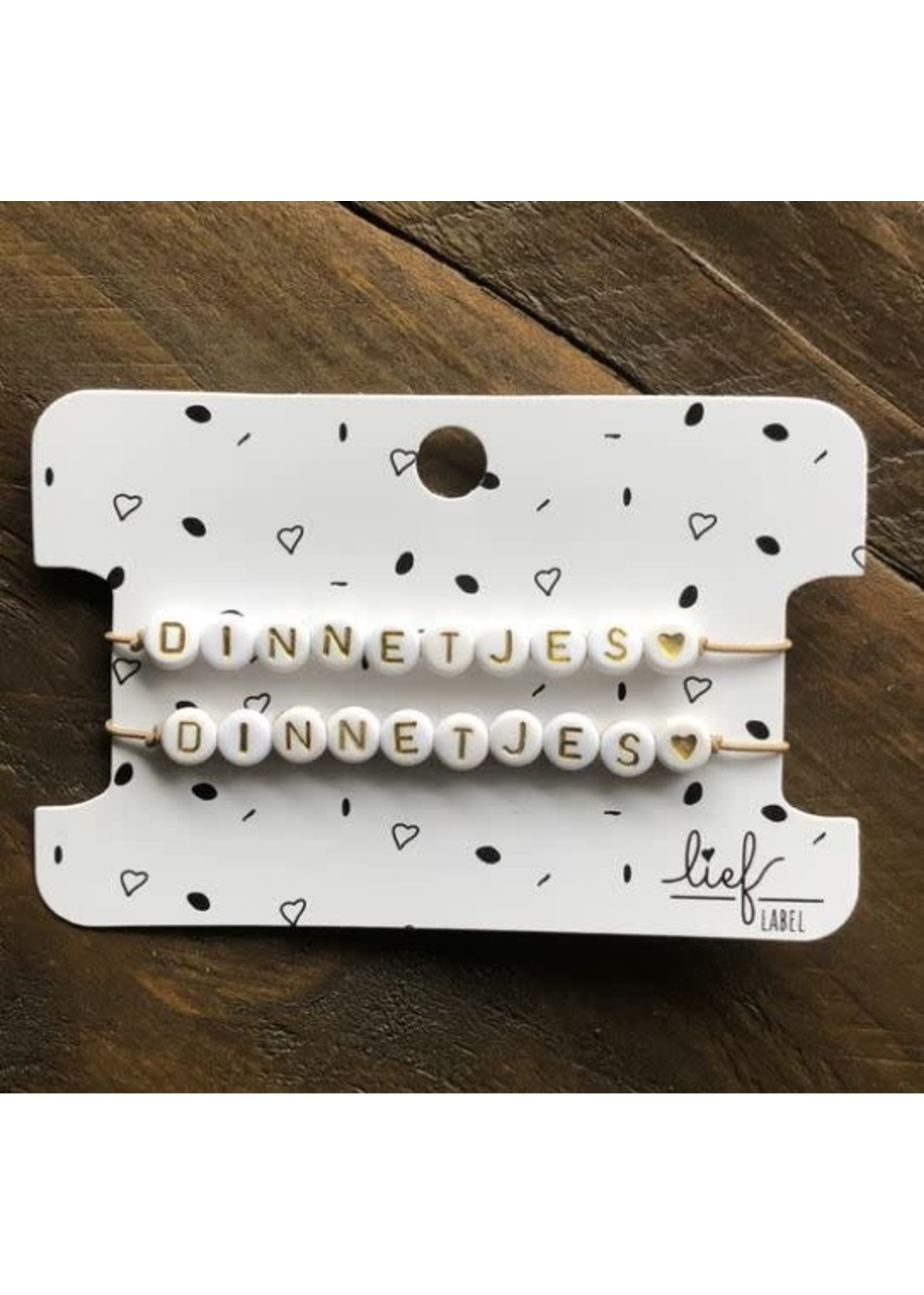 Lief Label Armbandjes beige Dinnetjes