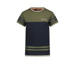 B-nosy Boys t-shirt with contrast body and stripes on sleeve navy