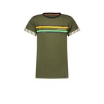 B-nosy Boys short sleeve t-shirt with stripe artwork on chest army green