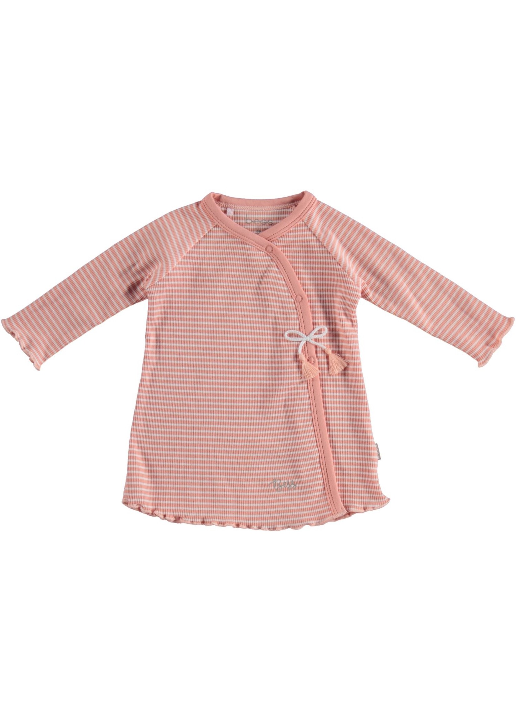 BESS Dress Rib Striped Dusty Rose