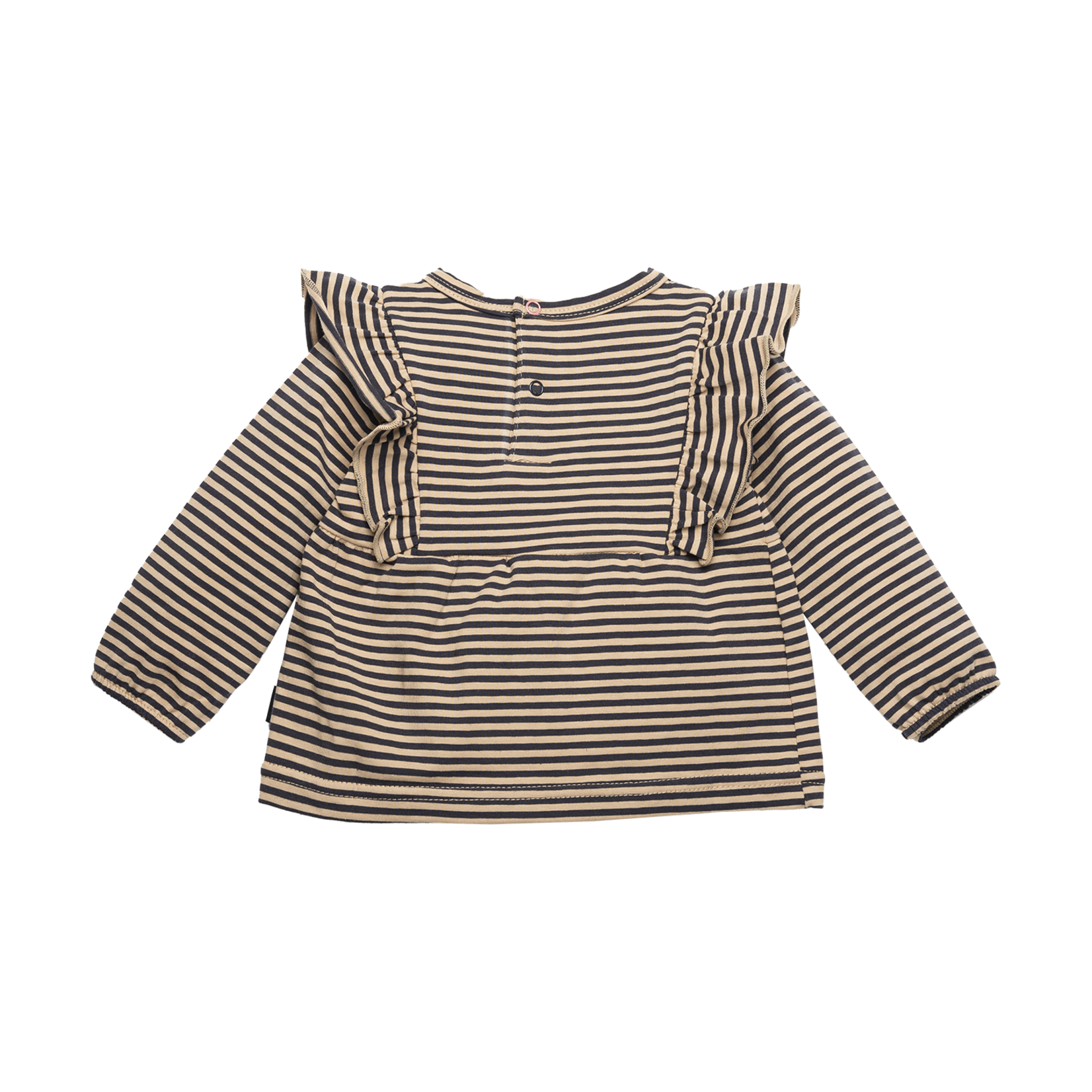 BESS Shirt l.sl. Striped Ruffles Sand