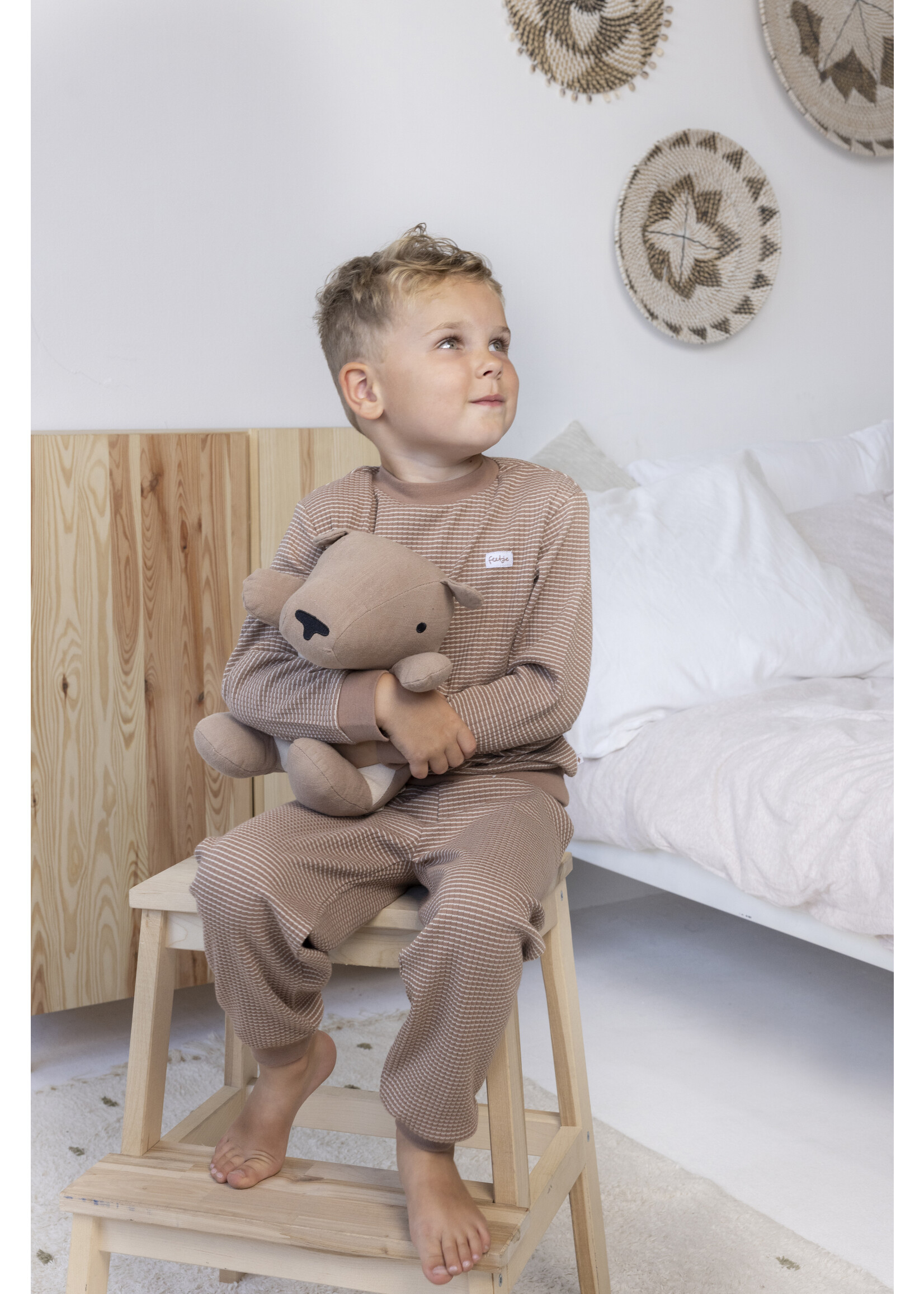 Feetje Pyjama wafel - Autumn Special Bruin