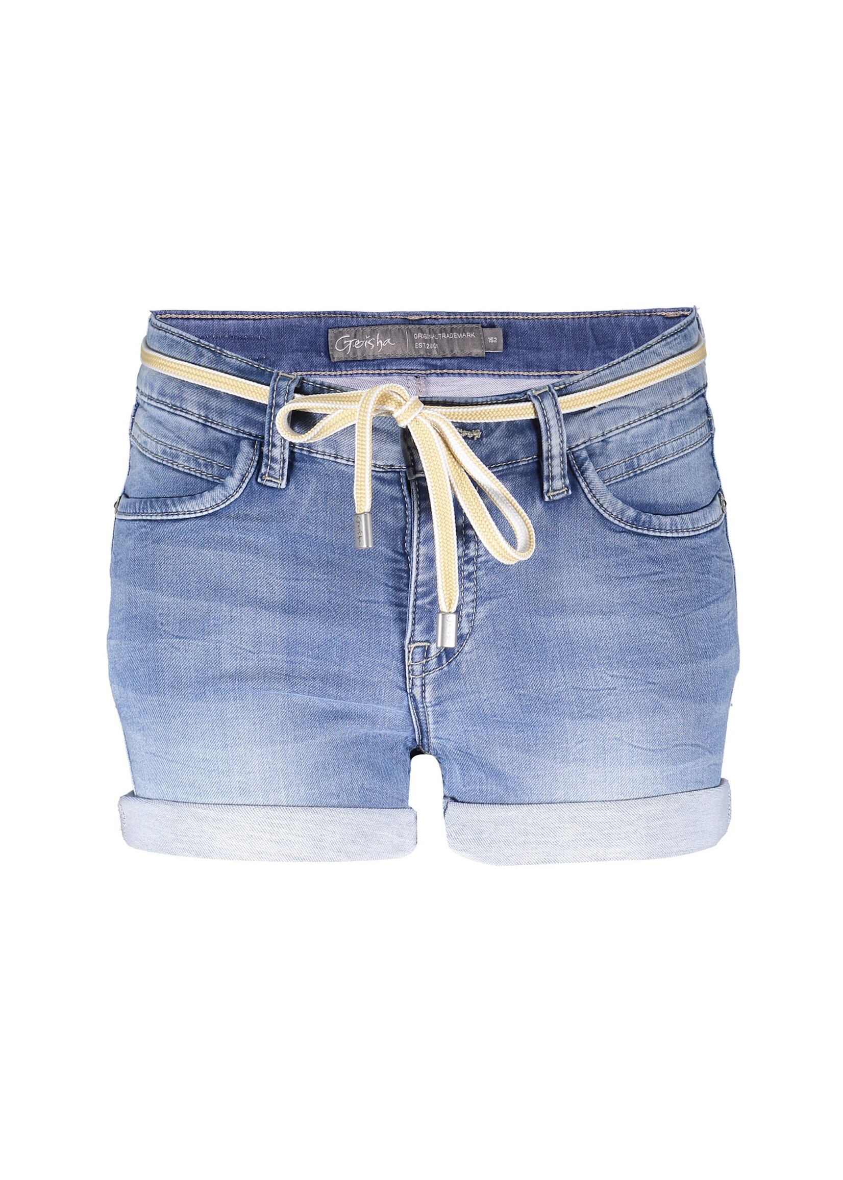 Geisha Shorts joggdenim + drawstring mid blue denim