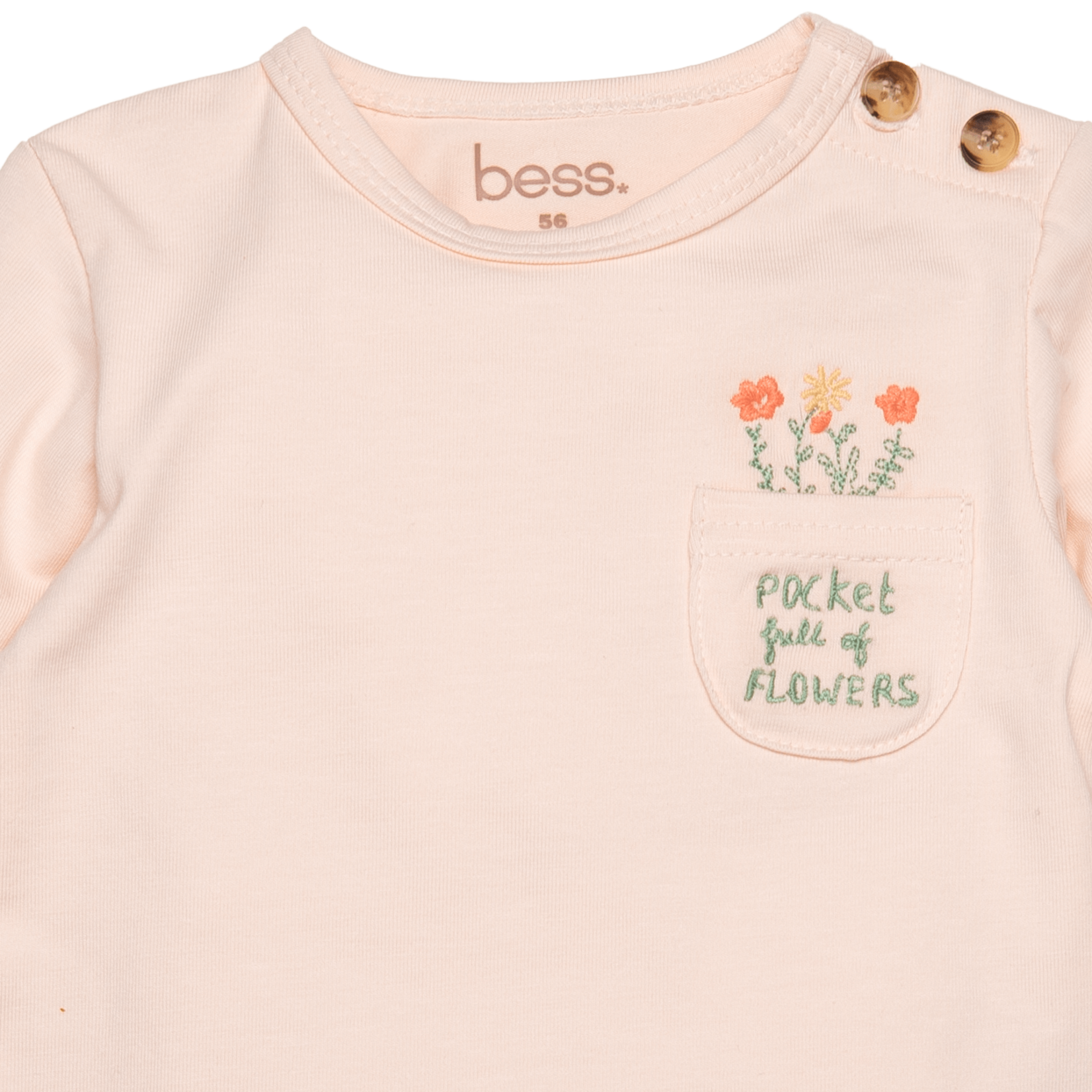 BESS Shirt l.sl. Pocket Flowers Blush