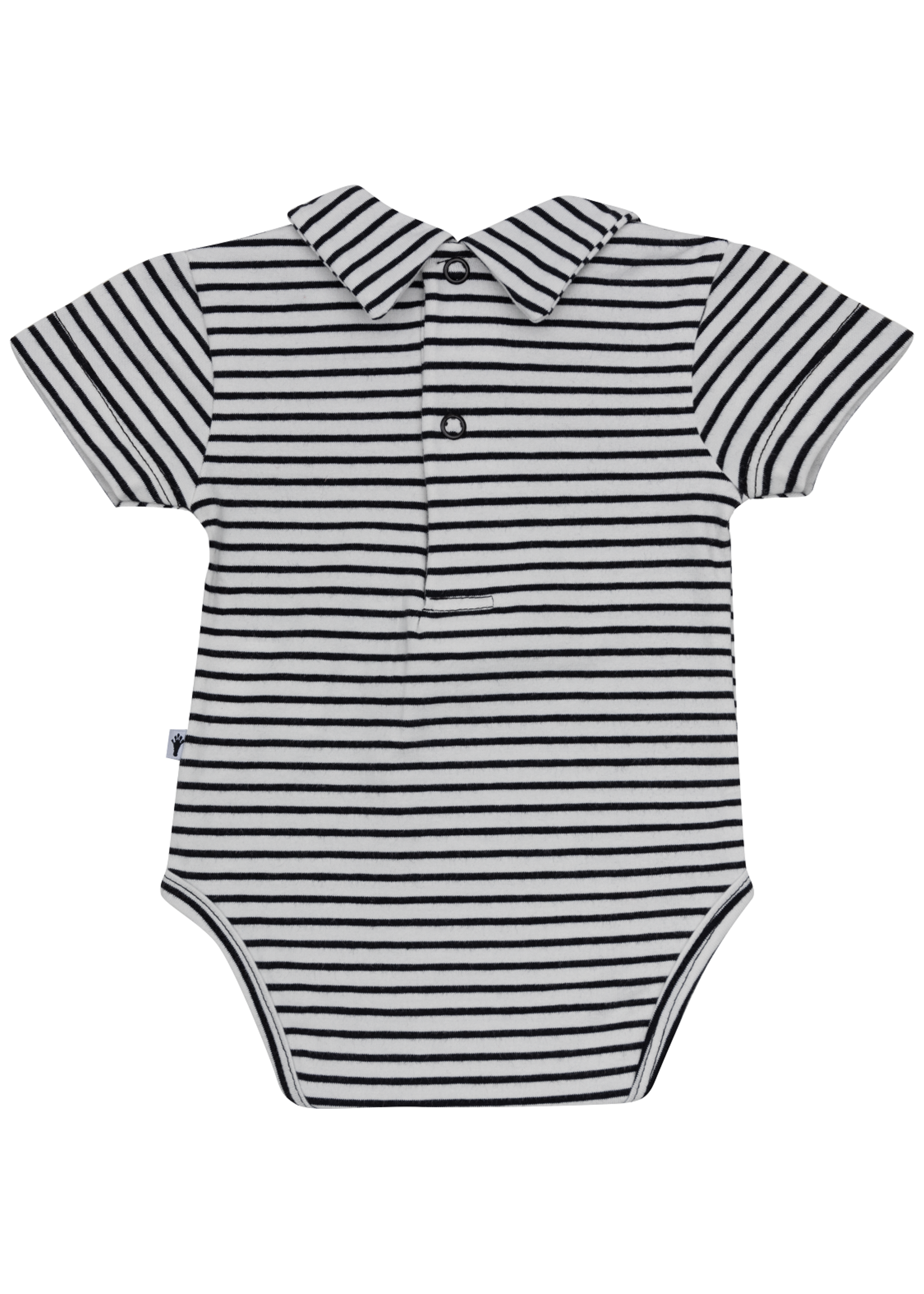 Klein Baby Polobody Shortsleeve Off White/ Black Stripes