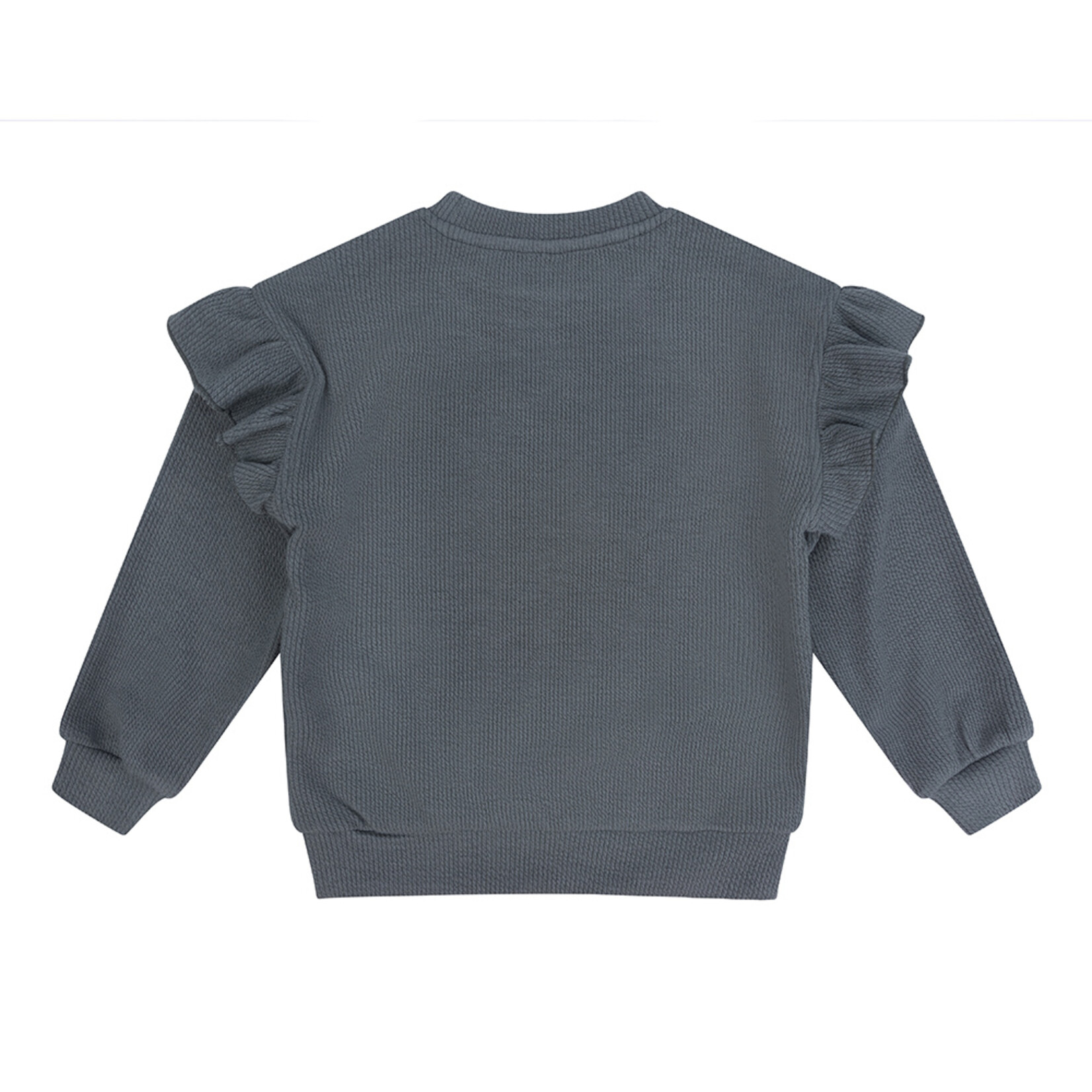 Daily7 Oversized Sweater Structure Ruffle Dusty Petrol