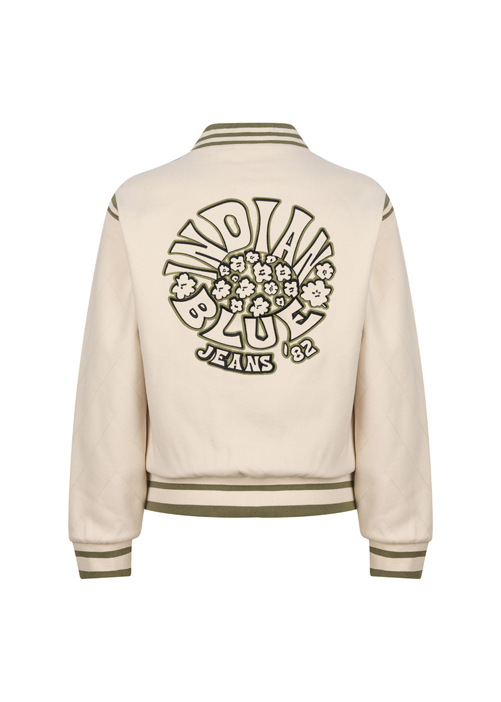 Indian Blue Jeans Baseball Jacket Lily White