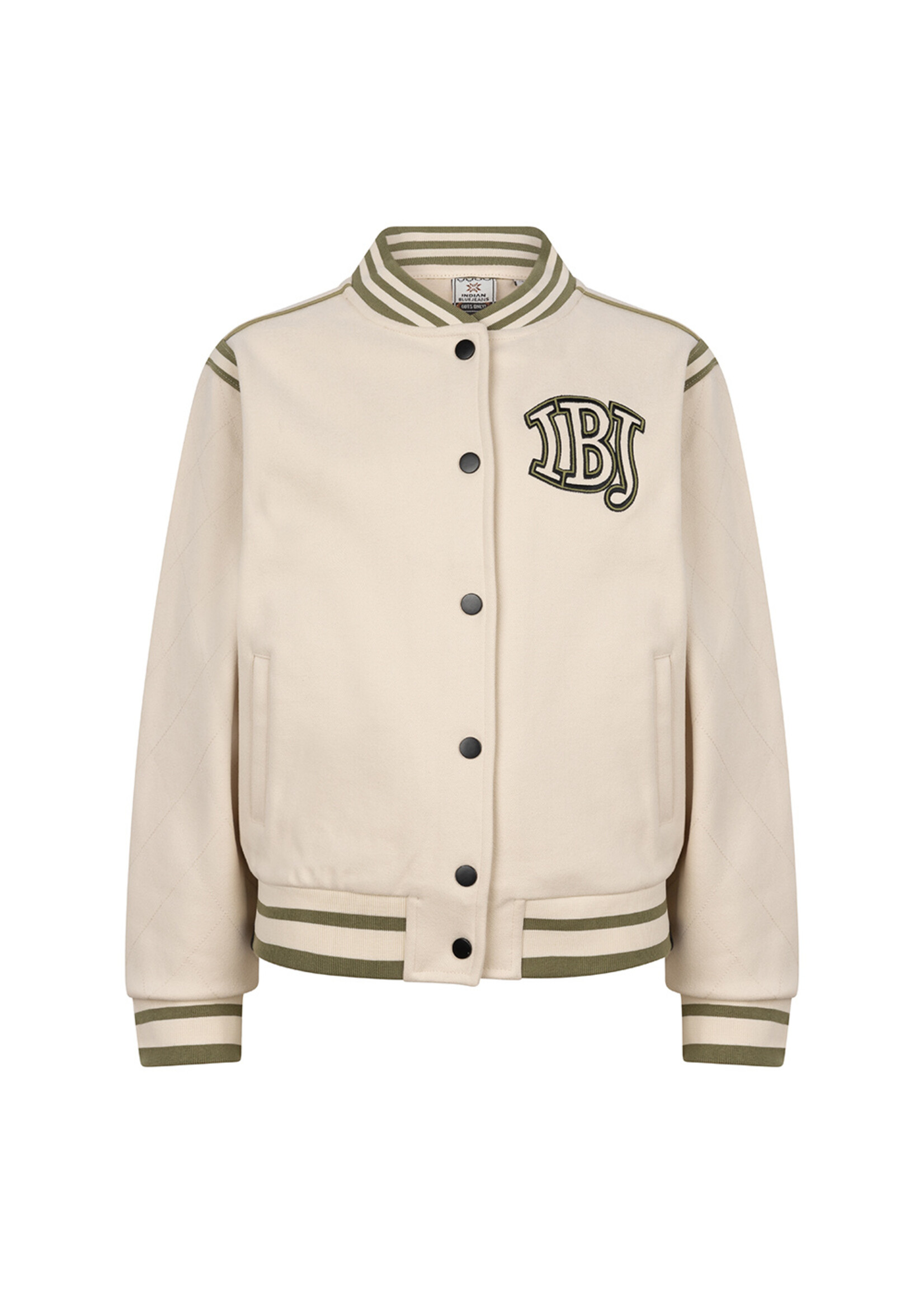 Indian Blue Jeans Baseball Jacket Lily White