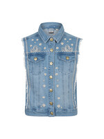 Indian Blue Jeans Denim Gilet Embroidery Medium Denim