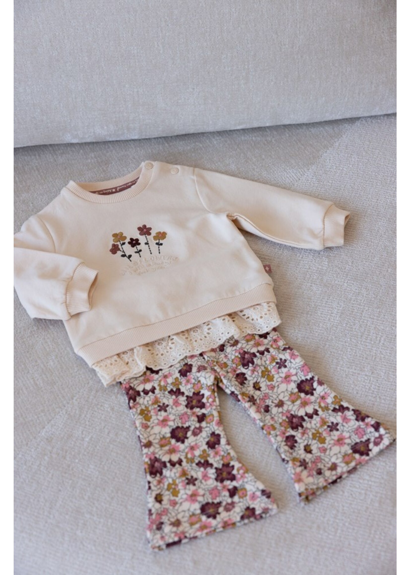 Feetje Sweater - Wild Flowers  Offwhite