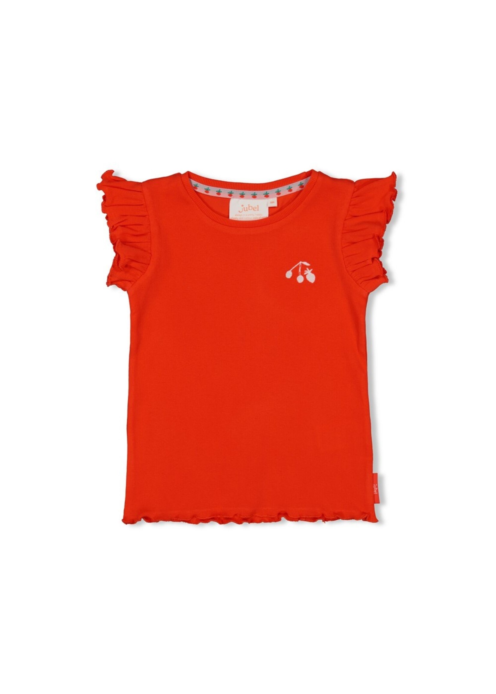 Jubel T-shirt rib - Berry Nice Rood