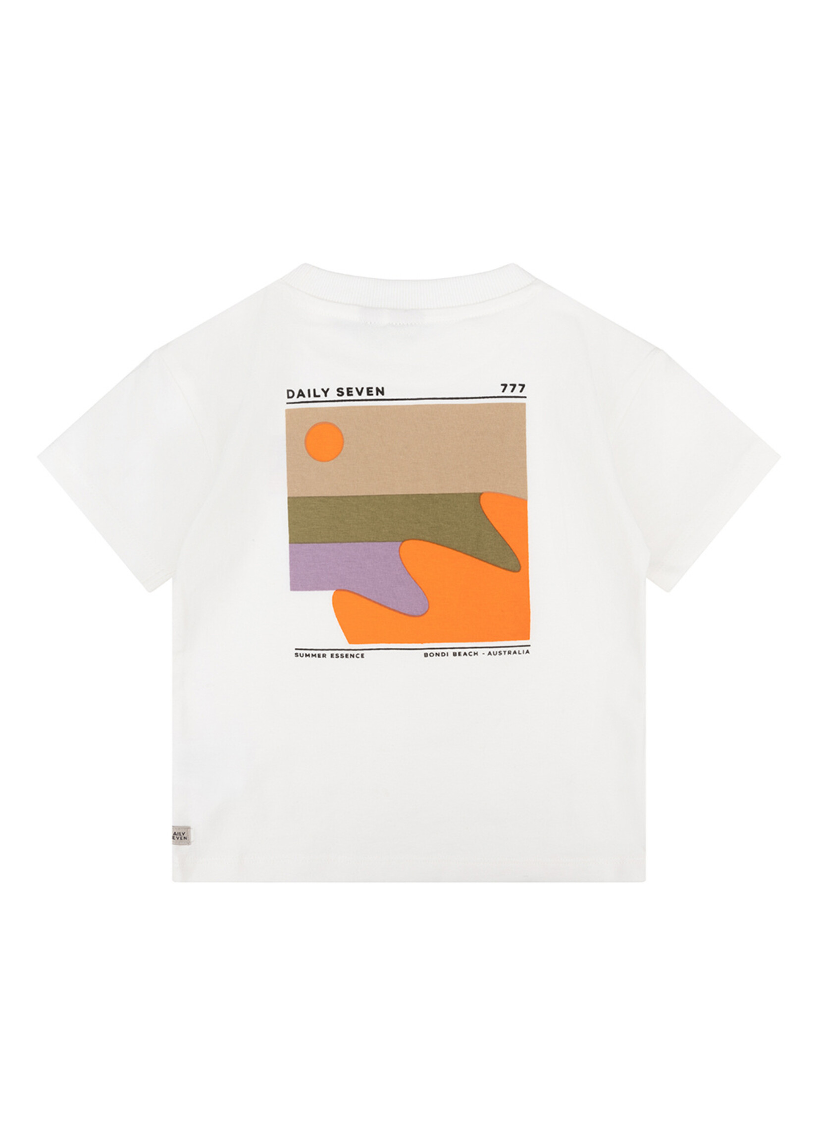 Daily7 Organic T-Shirt Daily 7 Waves Off White