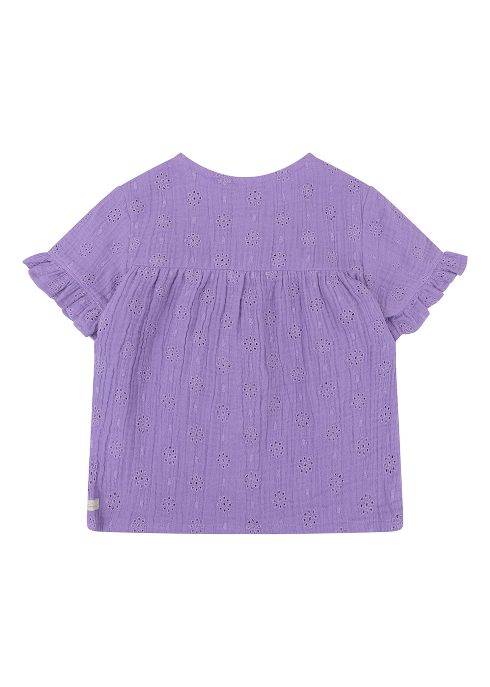 Daily7 Shirt Shortsleeve Muslin Broderie Dahlia Purple