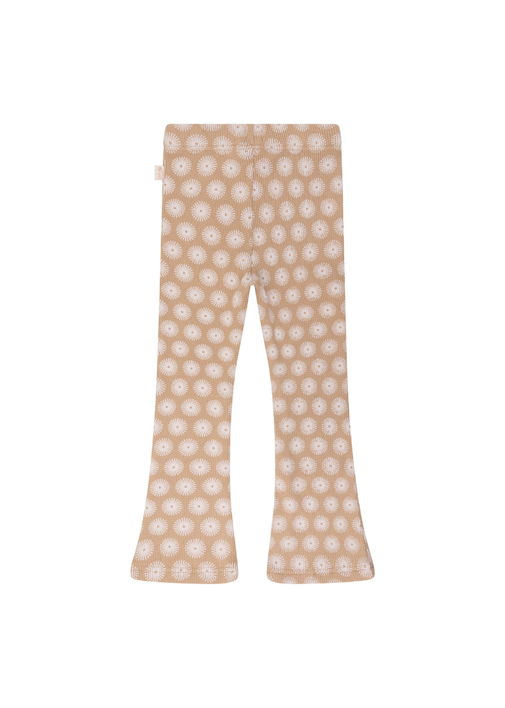 Daily7 Organic Flared Rib Printed Pants Camel sand