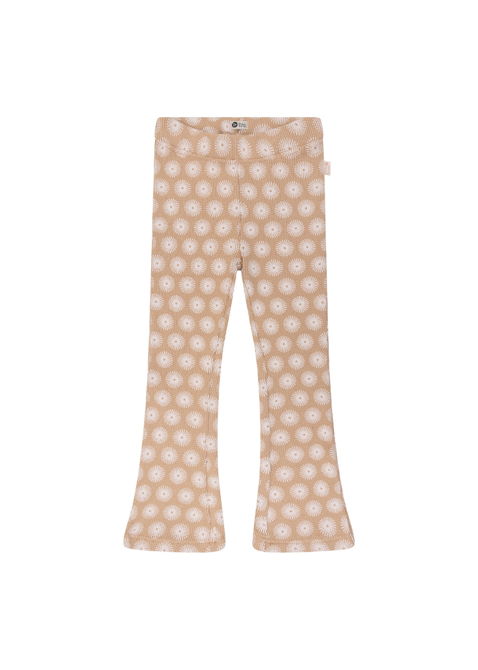 Daily7 Organic Flared Rib Printed Pants Camel sand