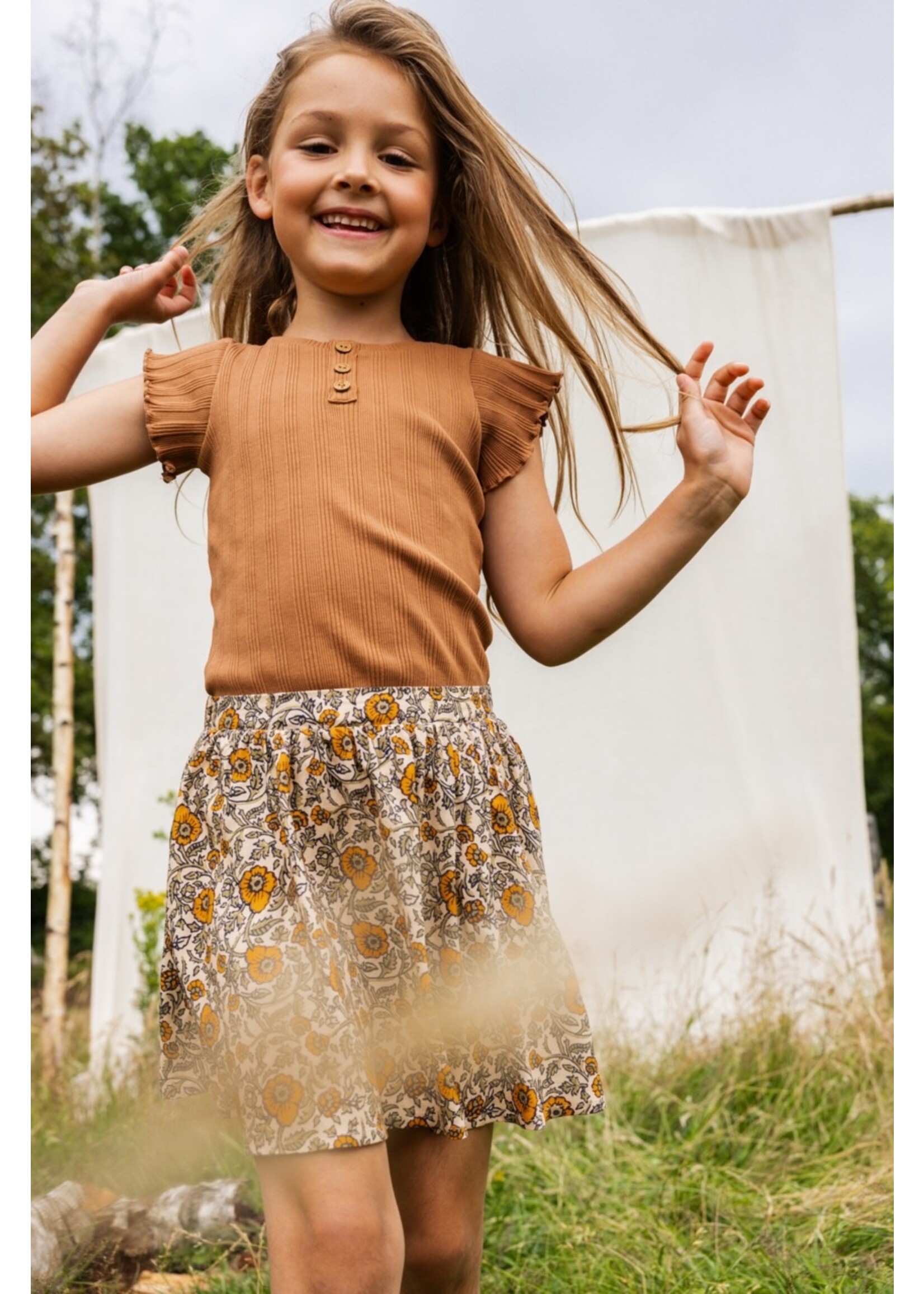 LOOXS Little Little rib T-shirt caramel