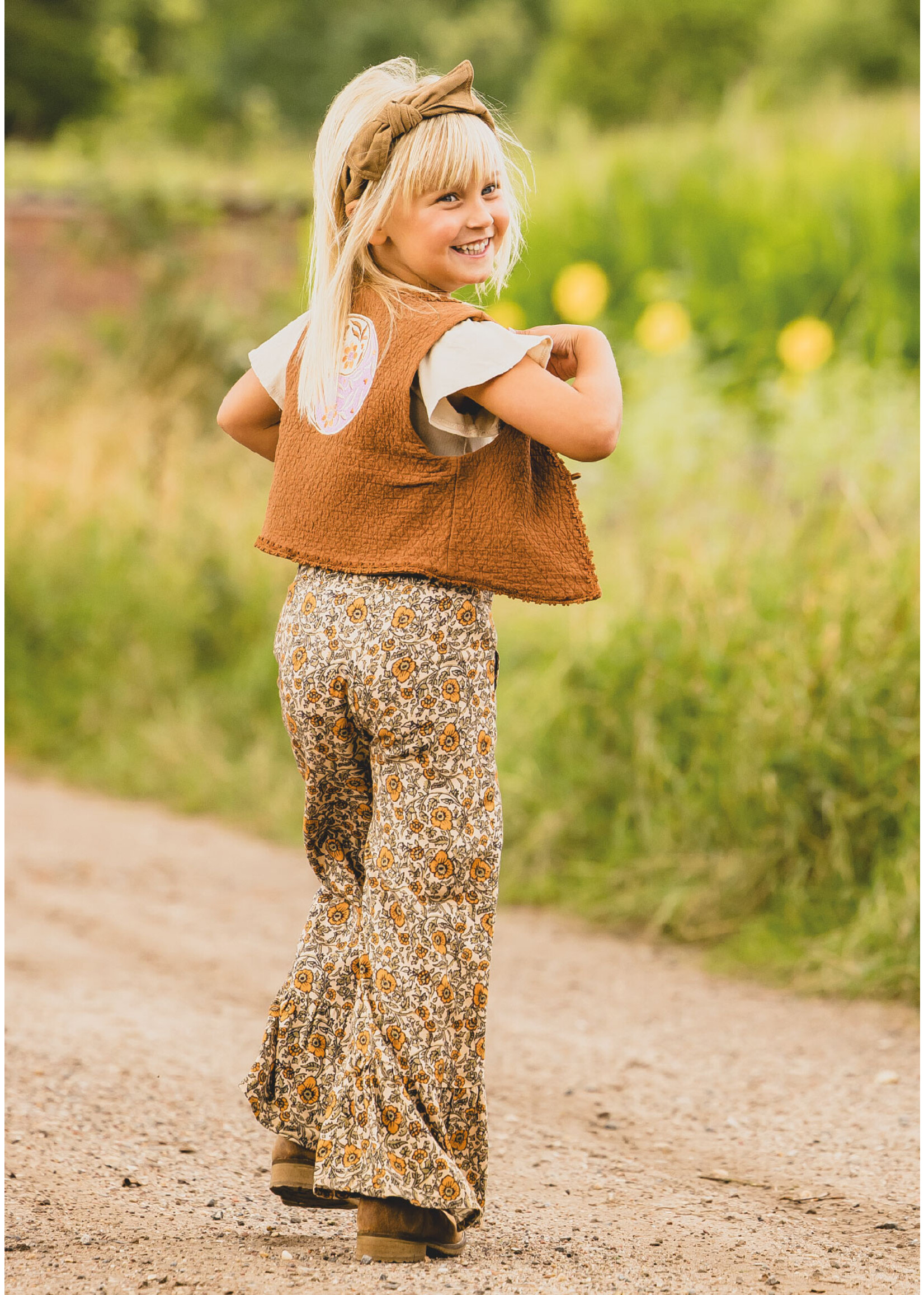 LOOXS Little Little flower pants Orange Floral