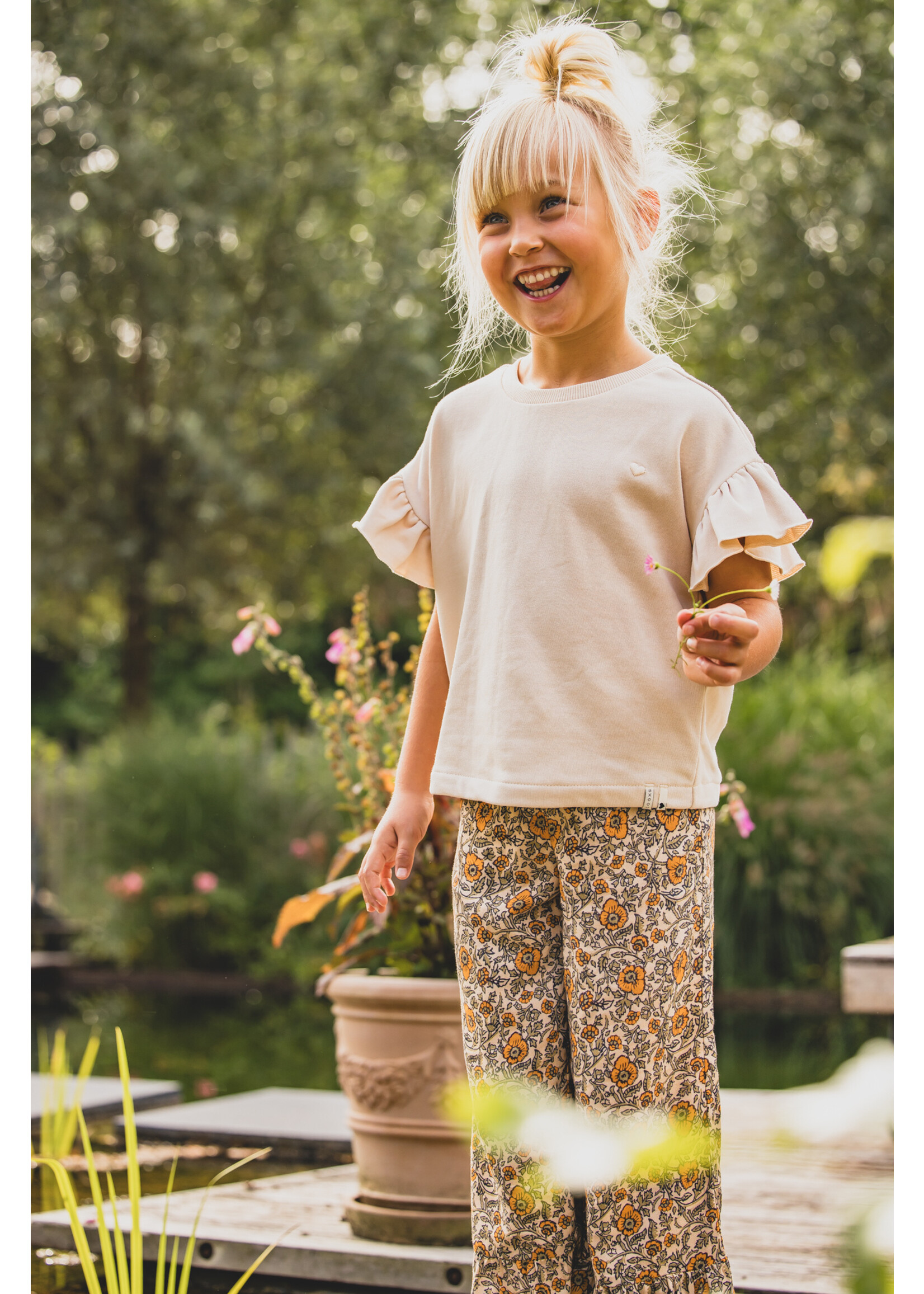 LOOXS Little Little flower pants Orange Floral