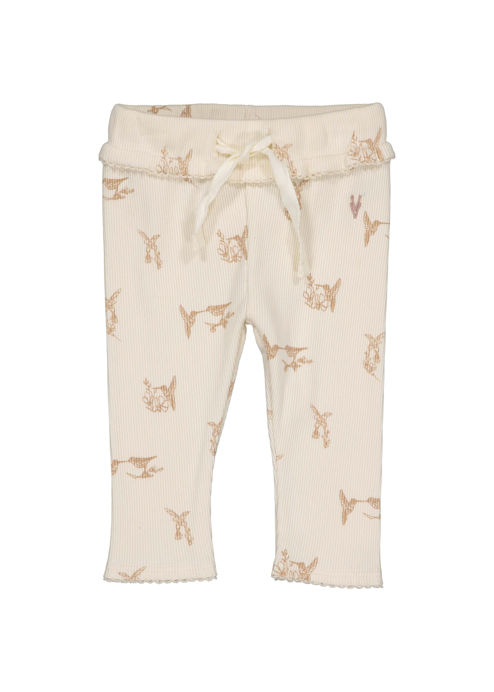 Levv Pants AOP White Flower