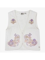 Daily7 Organic Padded Embroidery Gilet Off White