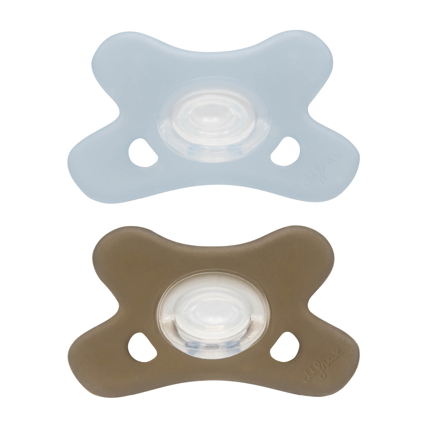 Difrax Sucette 0-6 Silicone Set Of 2 Blue / Grey 