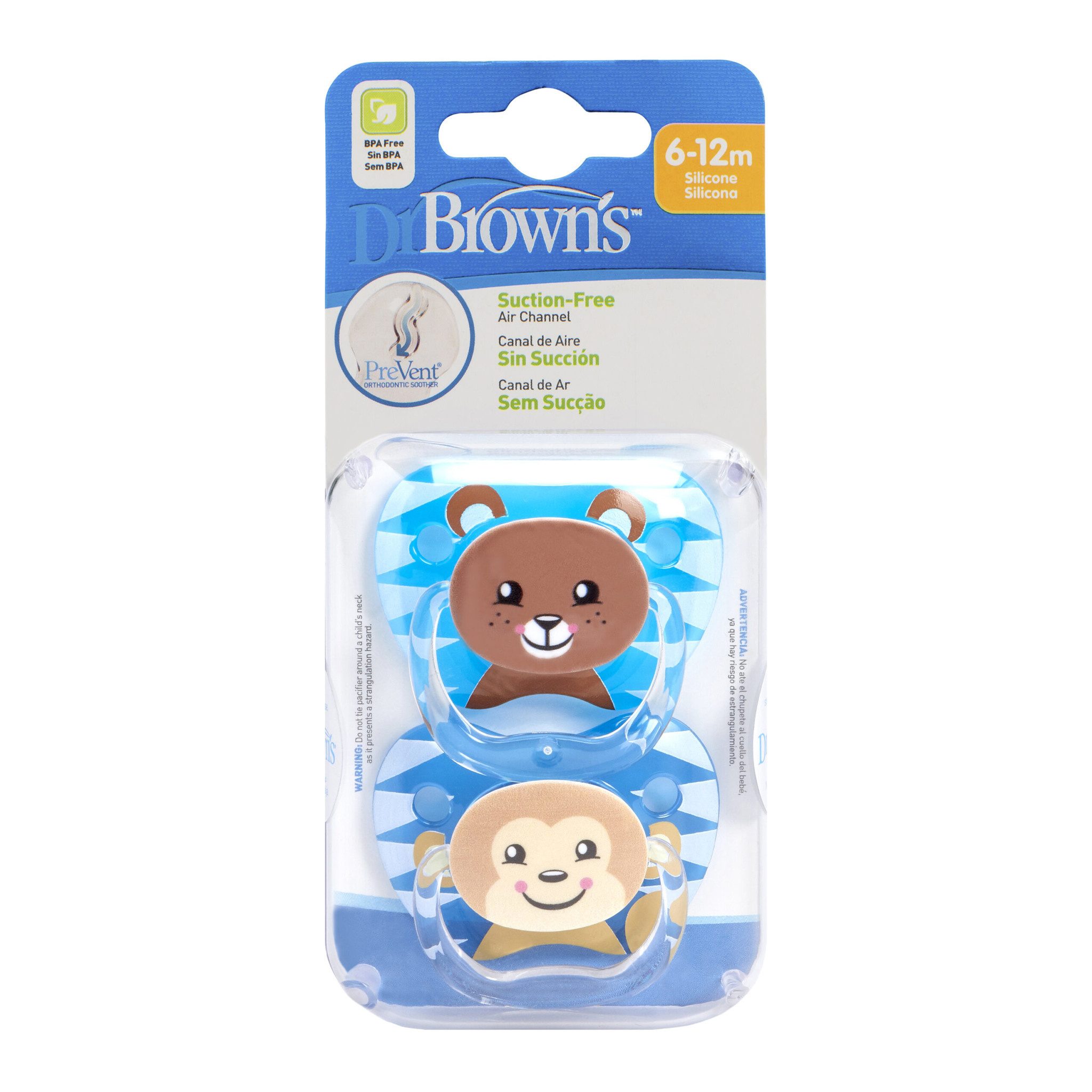 Met andere bands melk het internet Dr. Brown's Speen Fase 2 Blauw 2-pack animal faces - Babywinkel.be