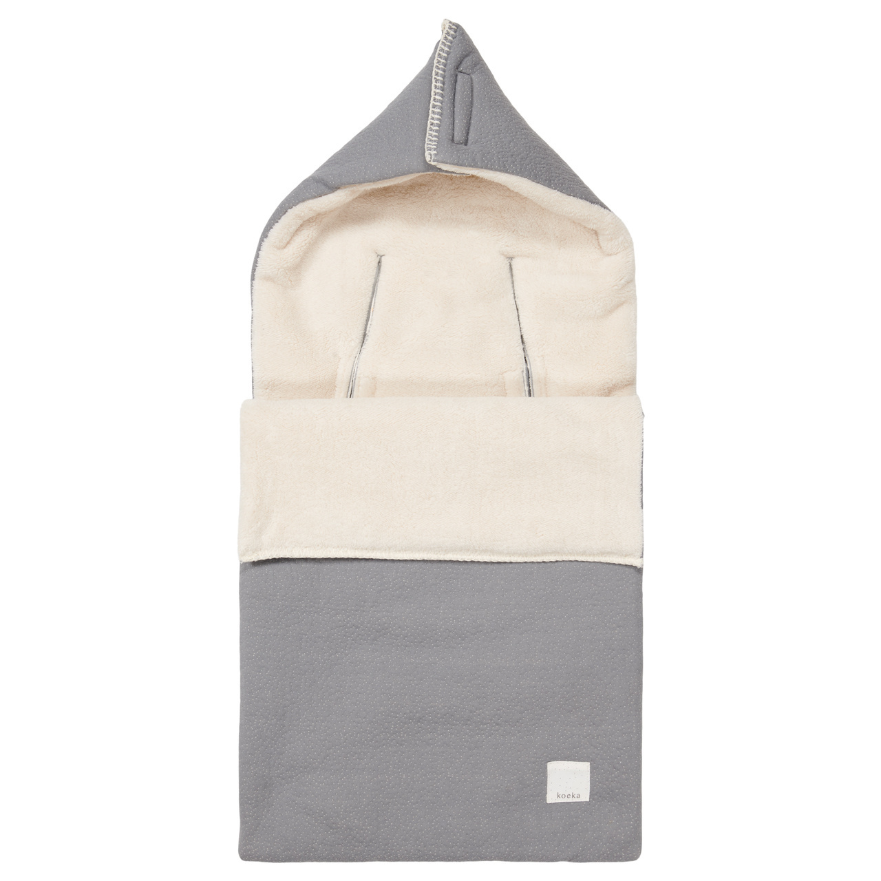 Voetenzak Drie-Vijfpuntsgordel Teddy Riga Steel Grey Koeka - Babywinkel.be