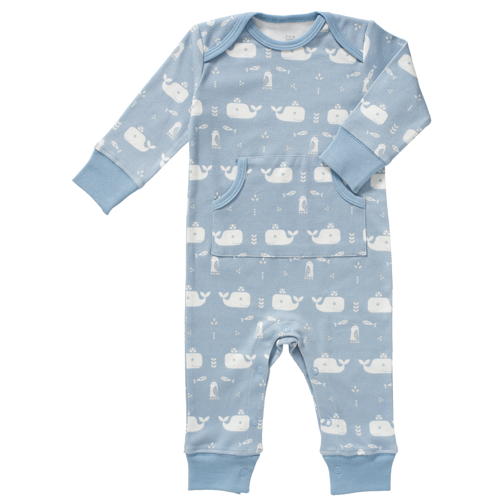 kleding Vaccineren B olie Fresk Baby Pyjama Zonder Voet Whale Blue Fog - Babywinkel.be