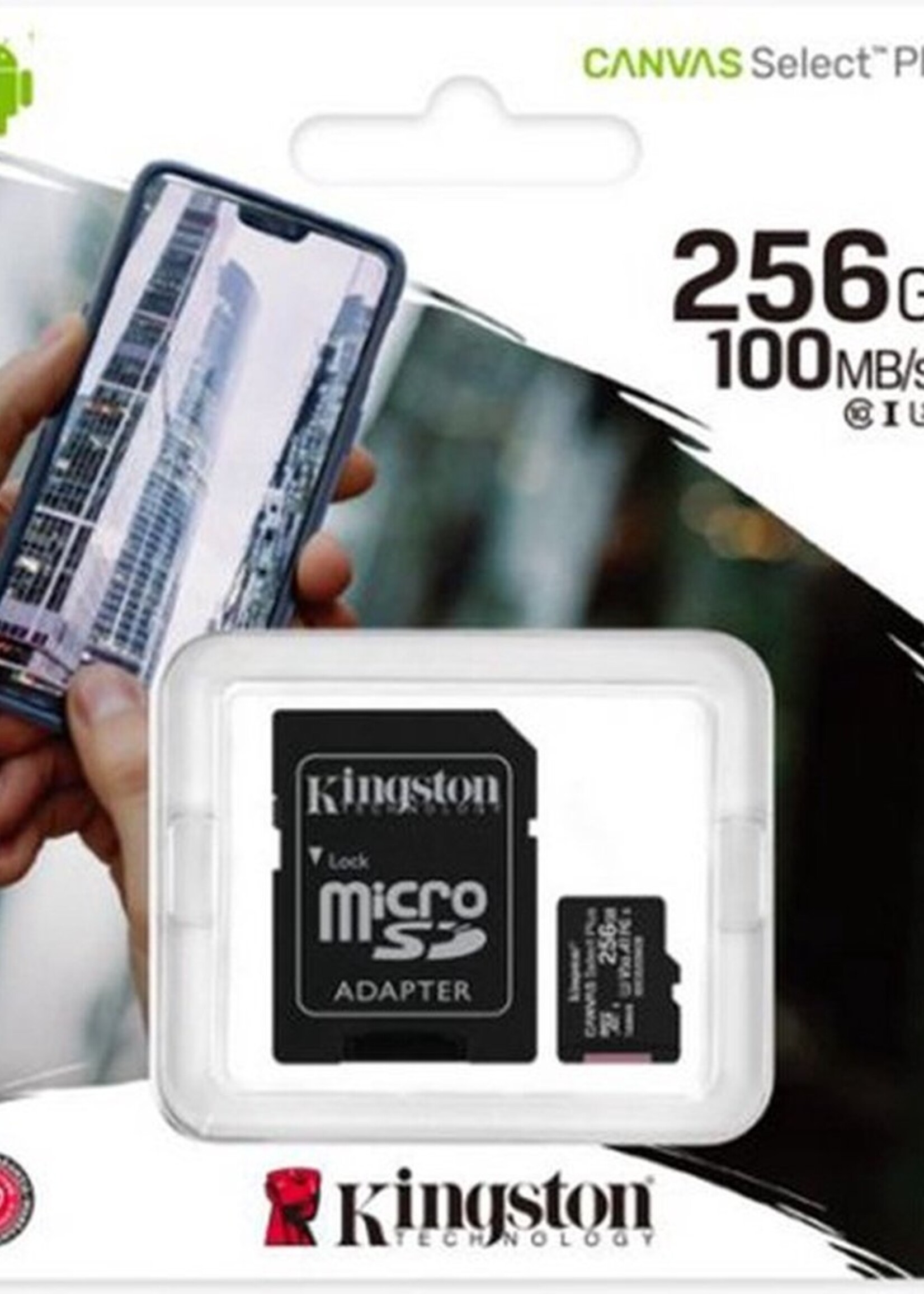 Kingston Kingston Canvas Select Plus microSD Card 10 UHS-I - 256GB - inclusief SD adapter