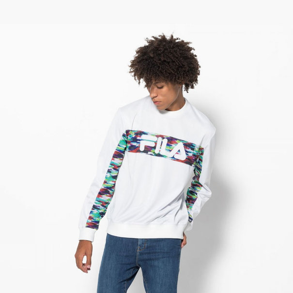 FILA Walter oil slick graphic stripe crew