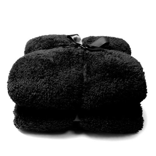 Teddy plaid 150x200cm black Teddy plaid 150x200cm black